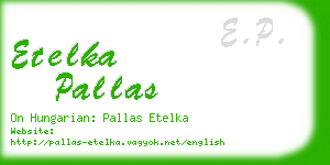 etelka pallas business card